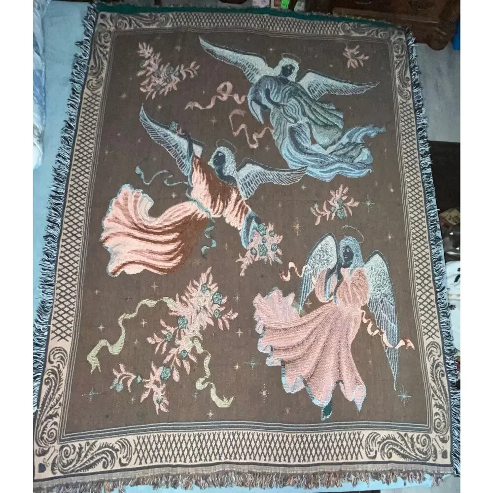 Trio Of Angels Tapestry Throw 50” x 70”